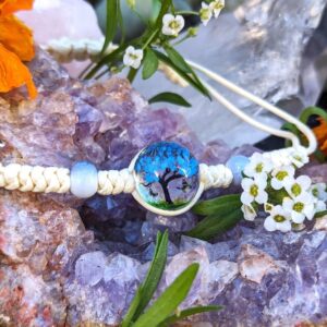 Real Pressed Flower Jewelry, Nature Inspired Floral Jewelry, Wild Flower Botanical Cottagecore Bracelet, Boho Gift, Size Adjustable Macrame