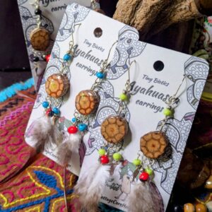 Shipibo Ayahuasca Vine Earrings, Ceremonial Shamanic Protection Jewelry Boho Plant  Medicine Ethically Harvested Spiritual Pendant