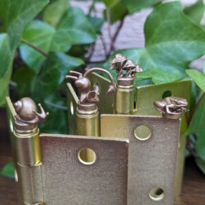 Hinge Head Cottage Core Bundle Set | Mouse Snail Frog Mushroom | 4 Per Set | Faux Bronze Silver Black